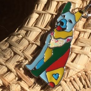 German Shepard colorful dog on keychain or pendant